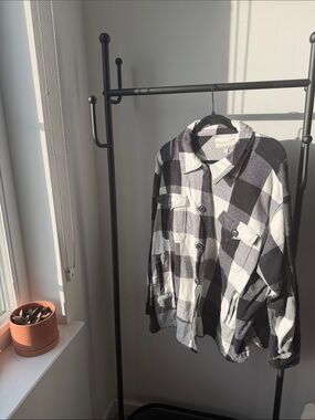 Lucky Brand Black and White Plaid Shacket